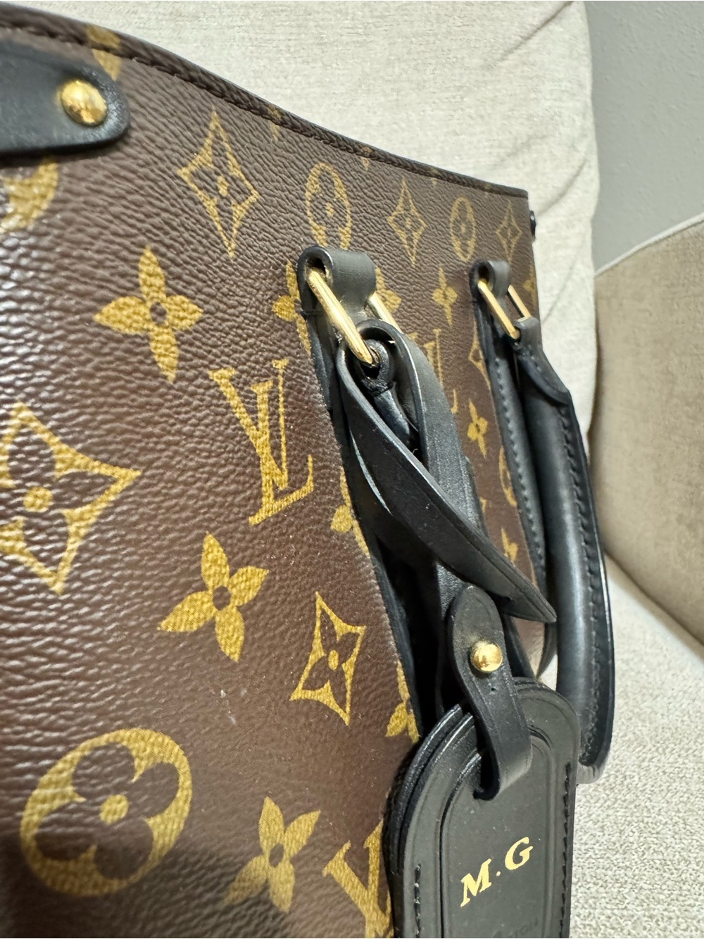 Discontinued Louis Vuitton Brown Monogram Satchel with Black Trim “Soufflot MM” - Picture 16 of 16